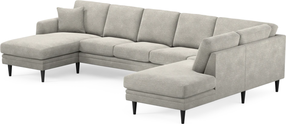 Eden - 3-sits soffa med schäslong vänster och divan höger - Grå