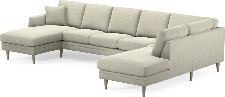 Eden - 3-sits soffa med schäslong vänster och divan höger - Beige