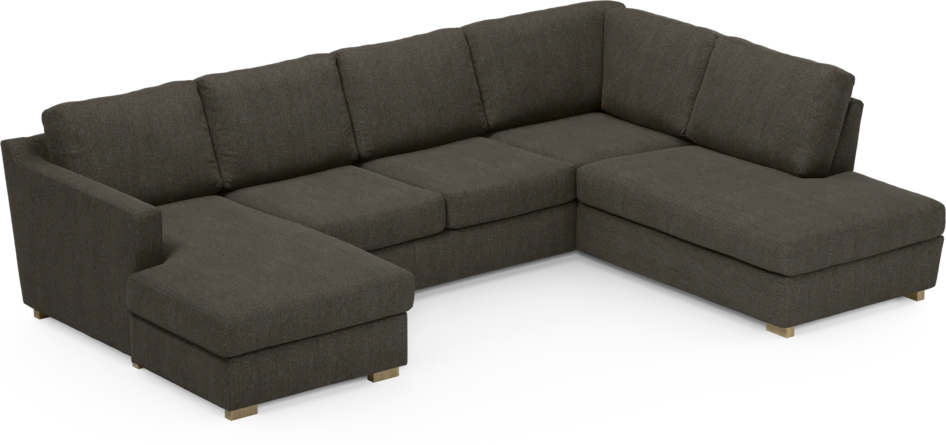 Friday - 3-sits soffa med schäslong vänster och divan höger - Brun