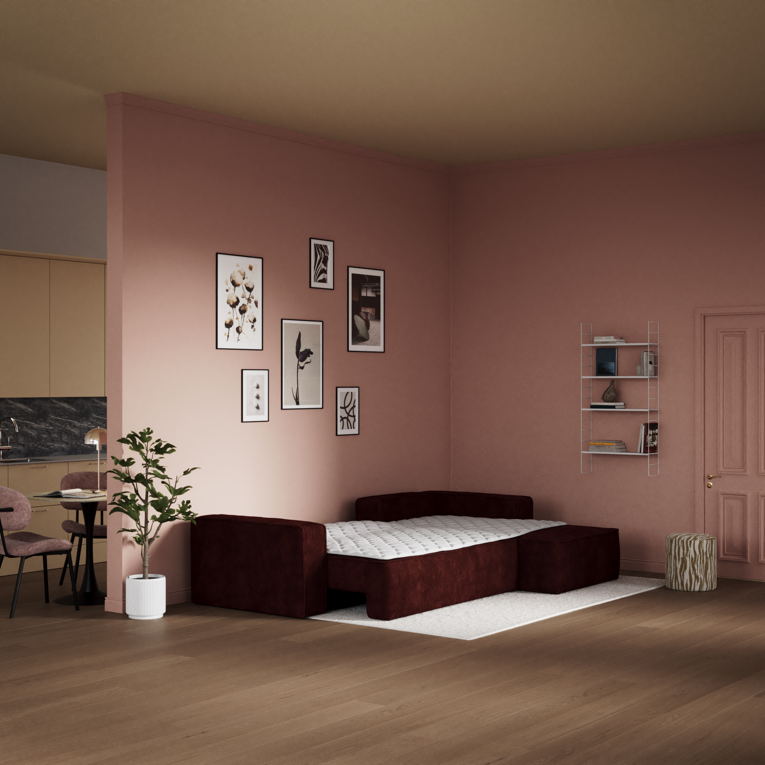 Ide - Bäddsoffa 3-sits med schäslong höger - inspiration