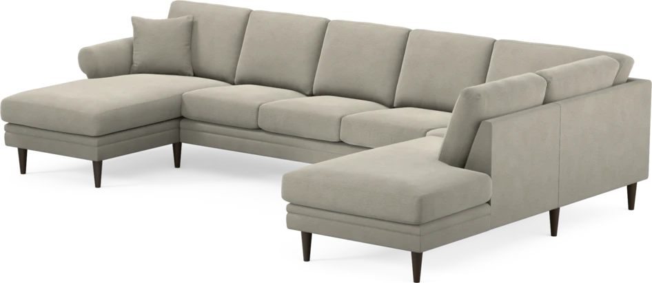 Eden - 3-sits soffa med schäslong vänster och divan höger - Brun