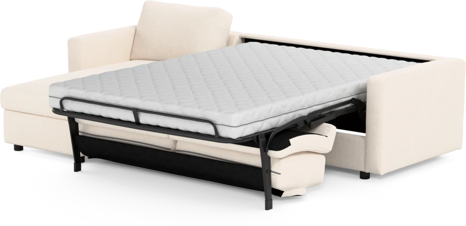 Lindö - Bäddsoffa 2,5-sits med schäslong, vändbar - Vit