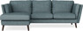 Madison Lux - 2-sits soffa med schäslong vänster - Turkos