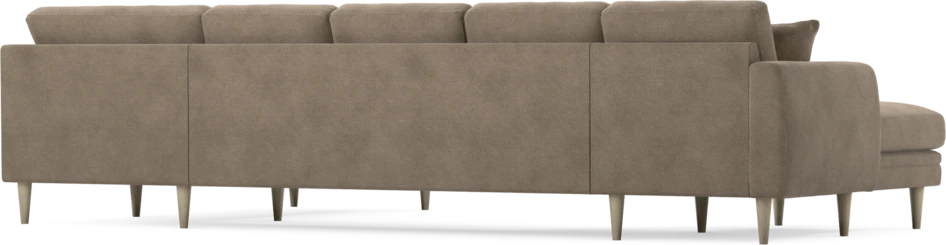 Eden - 3-sits soffa med schäslong vänster och divan höger - Brun