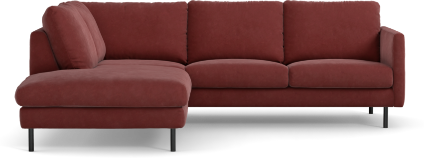 Madison Lux - 2-sits soffa med divan vänster - Rosa