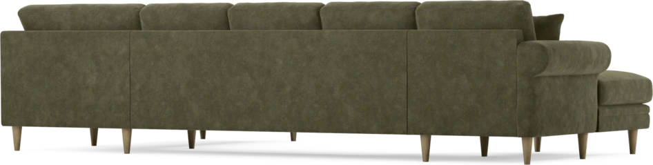 Eden - 3-sits soffa med schäslong vänster och divan höger - Grön
