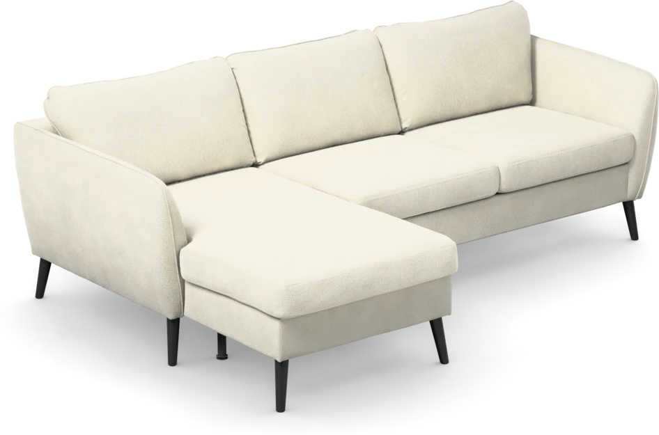 County - 3-sits soffa med flyttbar schäslong - Vit