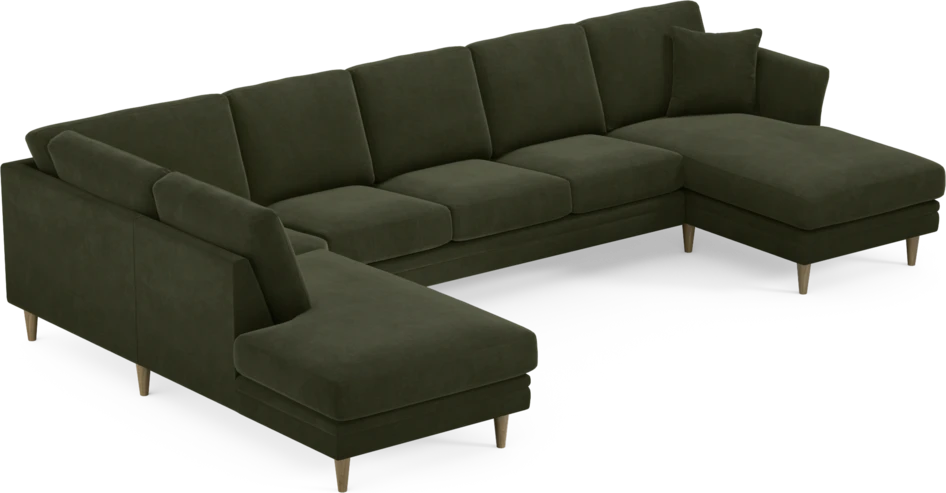 Eden - 3-sits soffa med divan vänster och schäslong höger - Grön