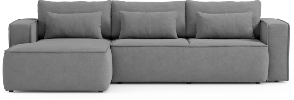 Ide - Bäddsoffa 3-sits med schäslong vänster - Grå