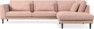 Willow - 3-sits soffa med divan höger, fast klädsel - Rosa