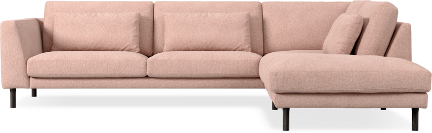 Willow - 3-sits soffa med divan höger, fast klädsel - Rosa