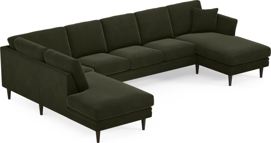 Eden - 3-sits soffa med divan vänster och schäslong höger - Grön