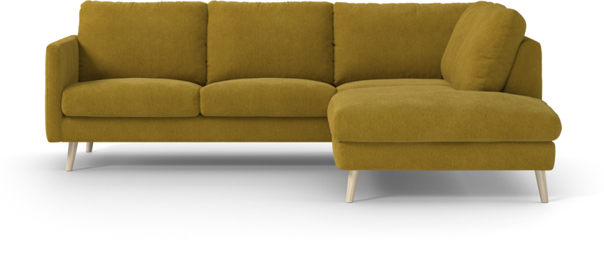 Madison Lux - 2-sits soffa med divan höger - Gul