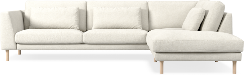Willow - 3-sits soffa med divan höger, fast klädsel - Vit