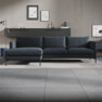 Impression Delux - 3-sits soffa med schäslong vänster - Blå