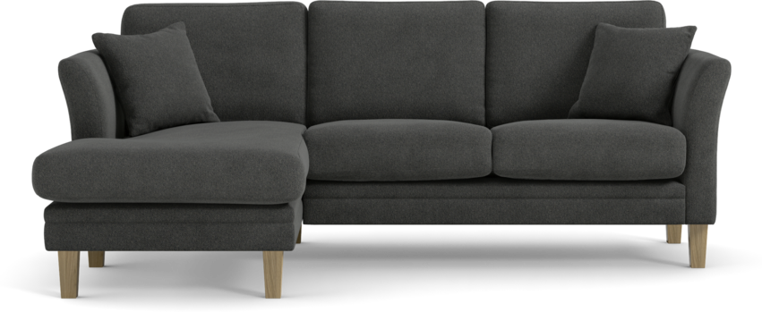 Eden - 2-sits soffa med schäslong - Svart