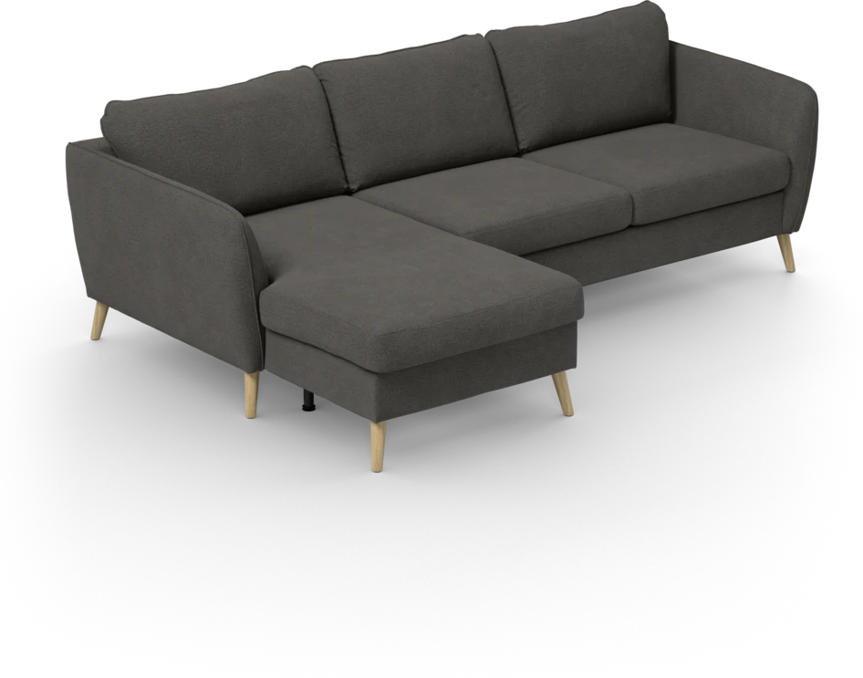 County - 3-sits soffa med flyttbar schäslong - Brun