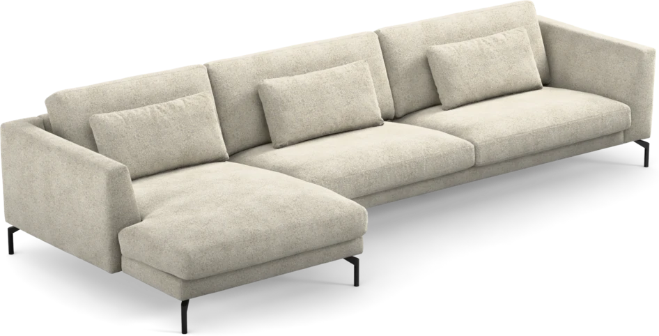 Willow - 4-sits soffa med schäslong vänster, fast klädsel - Beige