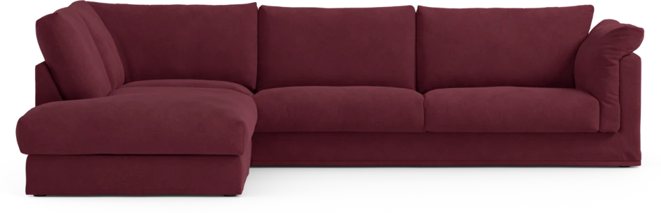 Cherrie Klädsel - Klädsel till 3-sits soffa med divan vänster - Röd