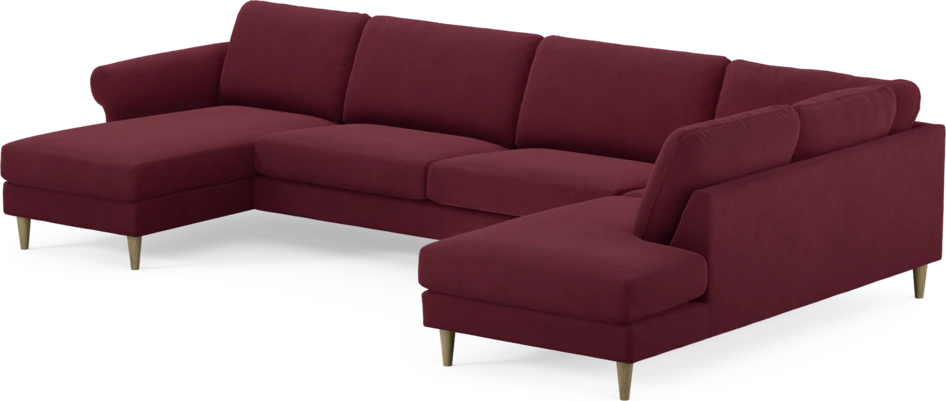 Bridge - 3-sits soffa med schäslong vänster och divan höger - Röd