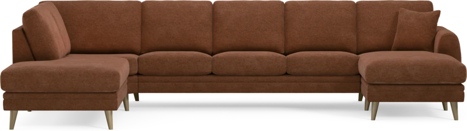 Eden - 3-sits soffa med divan vänster och schäslong höger - Orange