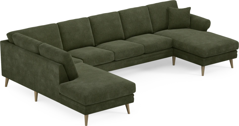 Eden - 3-sits soffa med divan vänster och schäslong höger - Grön