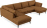 Madison Lux - 2-sits soffa med divan vänster och schäslong höger - Brun