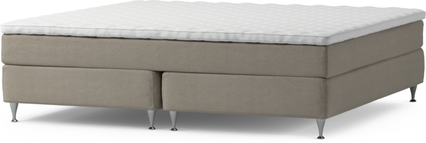 Delux Sense - Kontinentalsäng, dubbelsäng med bäddmadrass och sängben - Beige