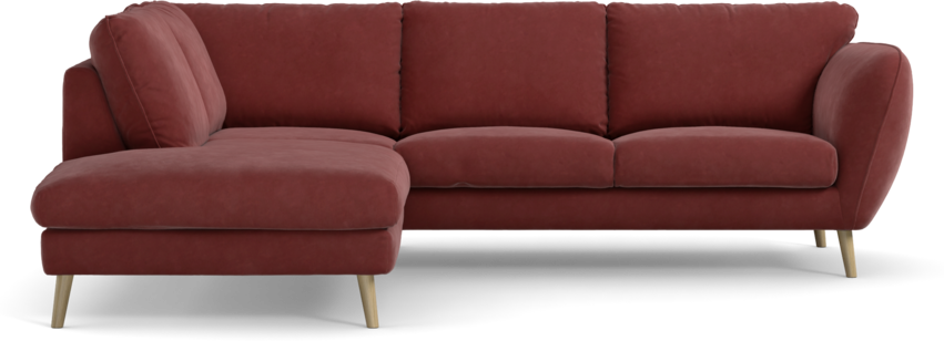 Madison Lux - 2-sits soffa med divan vänster - Rosa