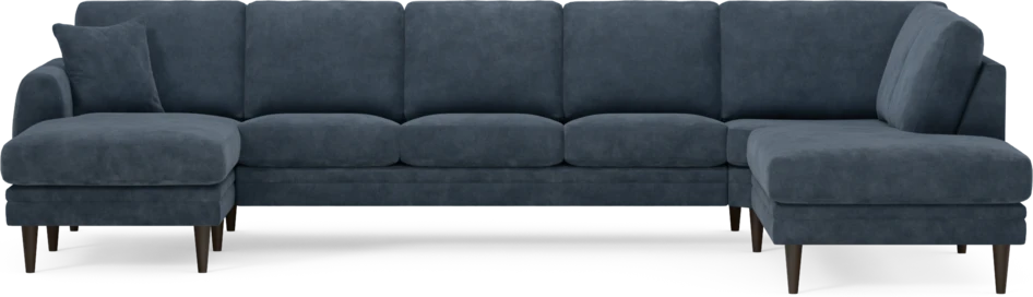 Eden - 3-sits soffa med schäslong vänster och divan höger - Blå