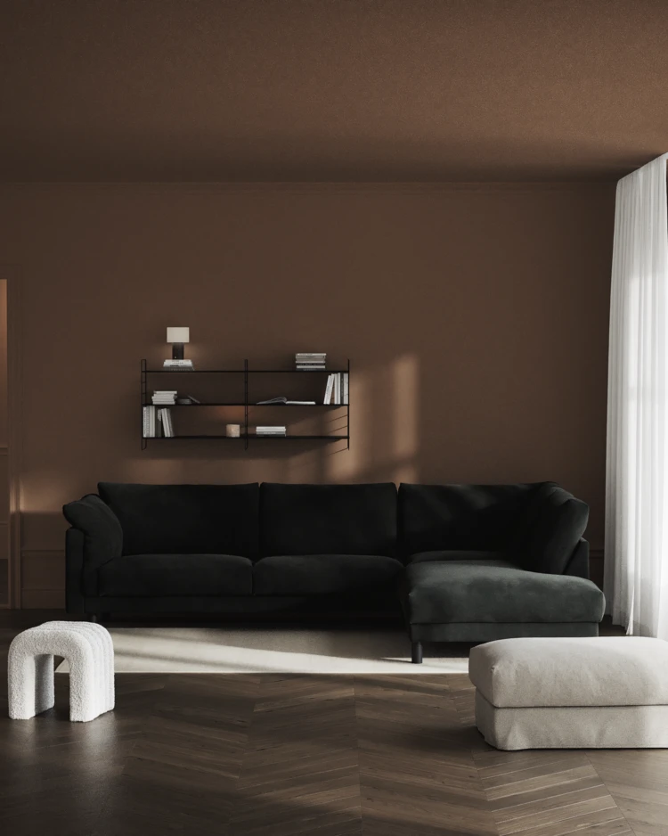 Cherrie - 3-sits soffa med divan höger, fast klädsel - inspiration