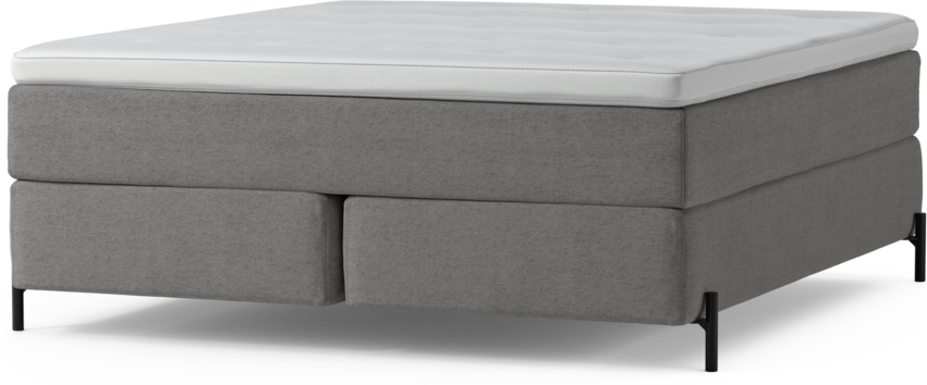 Delux Dream - Kontinentalsäng, dubbelsäng med bäddmadrass och sängben - Grå