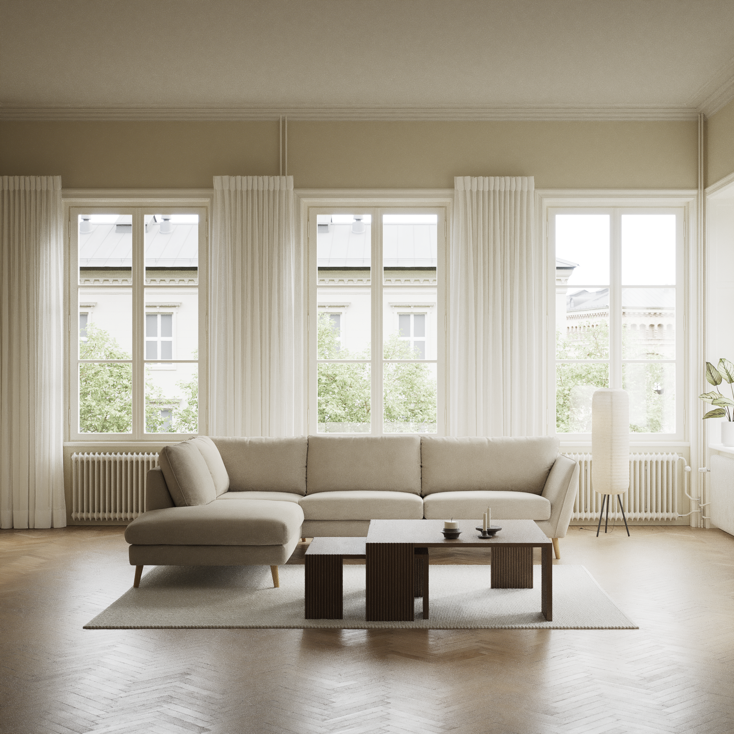 Madison, 3-sits soffa med divan vänster