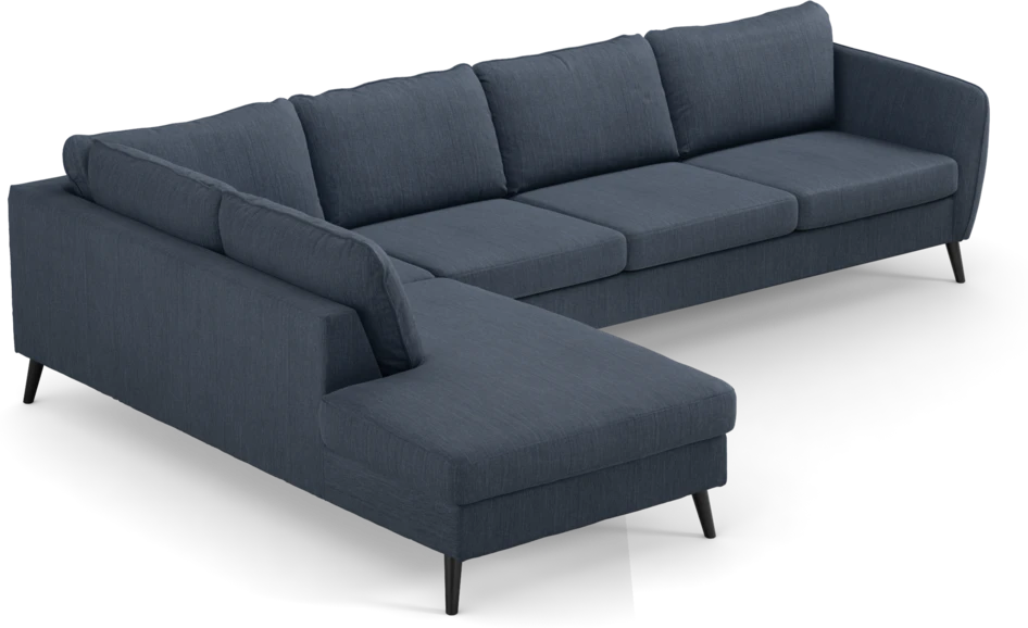County - 3-sits soffa med divan vänster - Blå