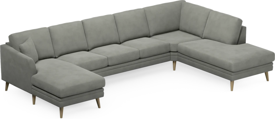 Eden - 3-sits soffa med schäslong vänster och divan höger - Grå