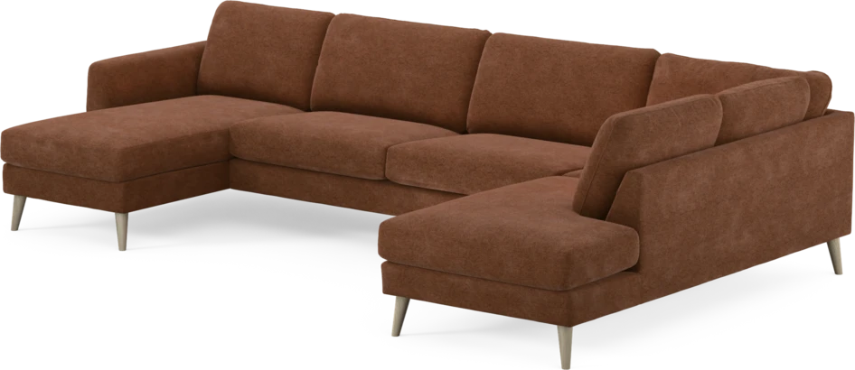 Bridge - 3-sits soffa med schäslong vänster och divan höger - Orange