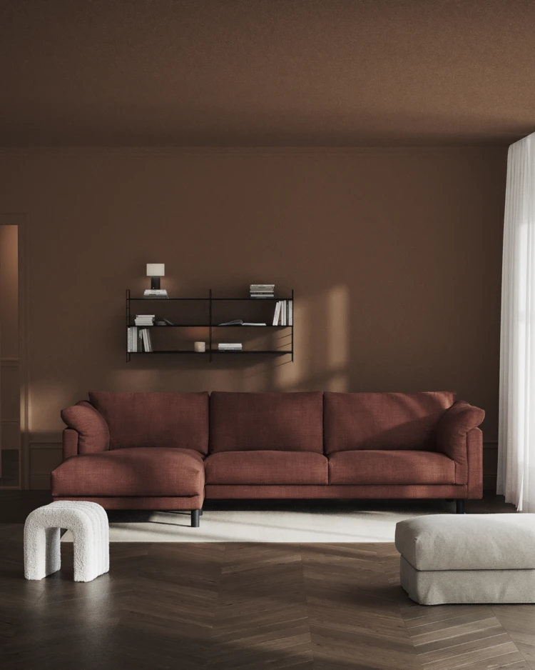Cherrie - 3-sits soffa med schäslong vänster, fast klädsel - inspiration