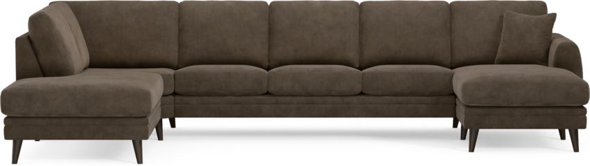 Eden - 3-sits soffa med divan vänster och schäslong höger - Brun