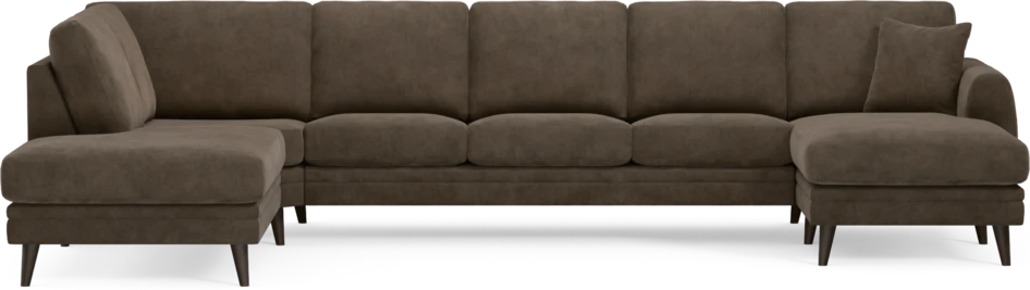 Eden - 3-sits soffa med divan vänster och schäslong höger - Brun