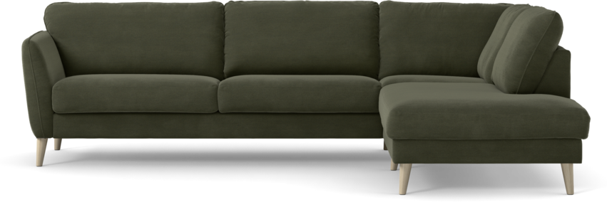 Bridge - 3-sits soffa med divan höger - Grön