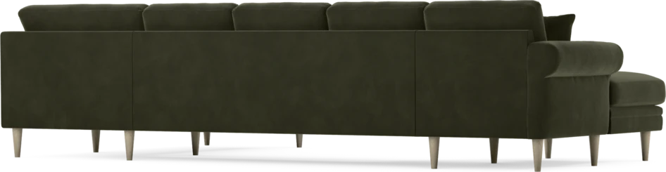 Eden - 3-sits soffa med schäslong vänster och divan höger - Grön