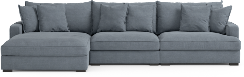 Rossi - 3-sits soffa med schäslong vänster - Blå