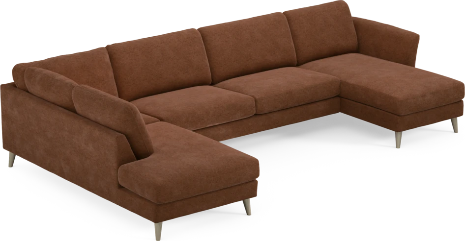 Bridge - 3-sits soffa med divan vänster och schäslong höger - Orange