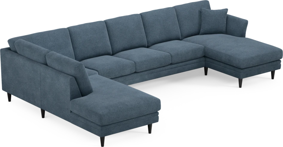 Eden - 3-sits soffa med divan vänster och schäslong höger - Blå