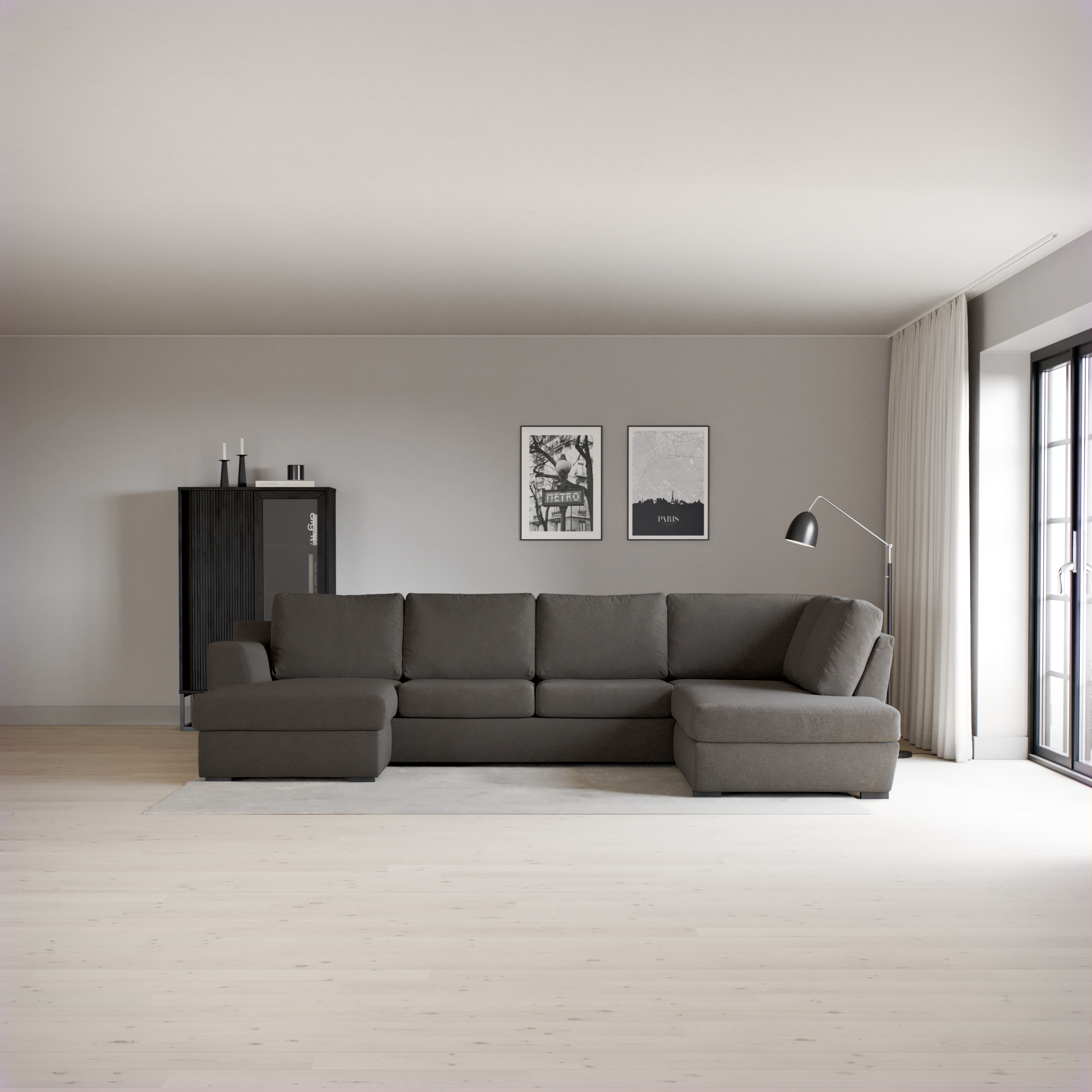 Friday, 3-sits soffa med schäslong vänster och divan höger