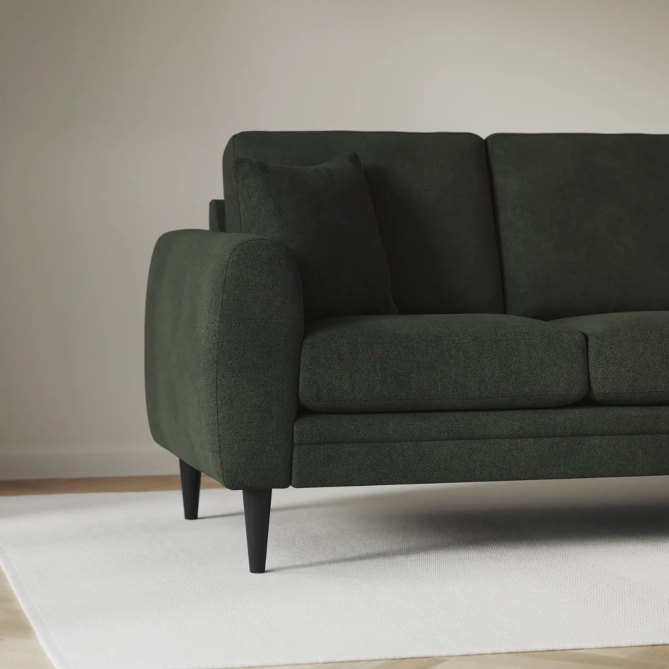 Eden - 3-sits soffa med divan vänster och schäslong höger - Grön