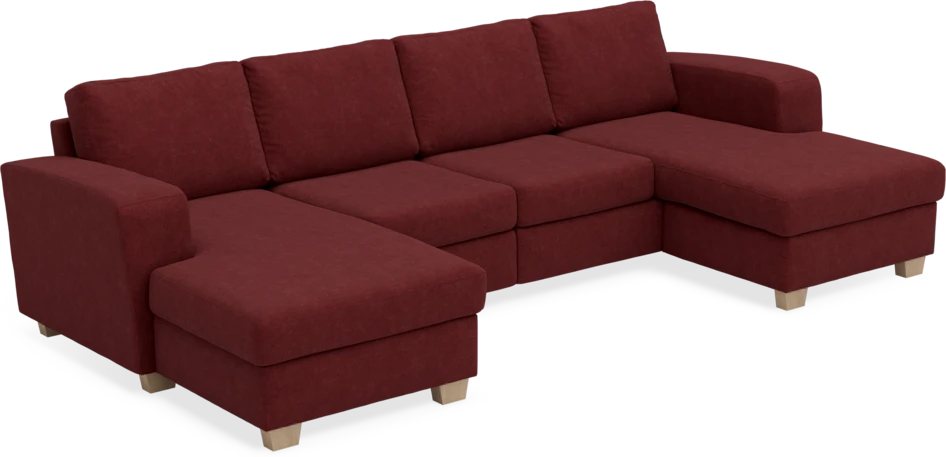 Friday - 2-sits soffa med två schäslonger - Rosa