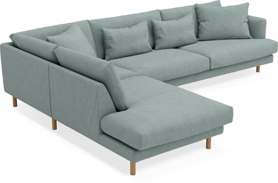 Harper - 3-sits soffa med divan vänster - Grön