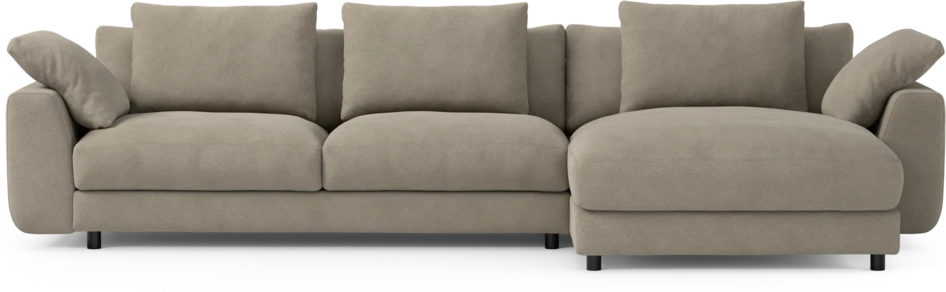 Amie - 3-sits med schäslong höger - Beige