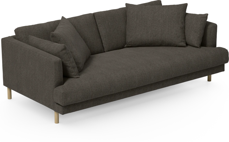 Harper - 3-sits soffa, hel dyna - Brun